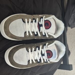 Men's White and Brown Sneakers